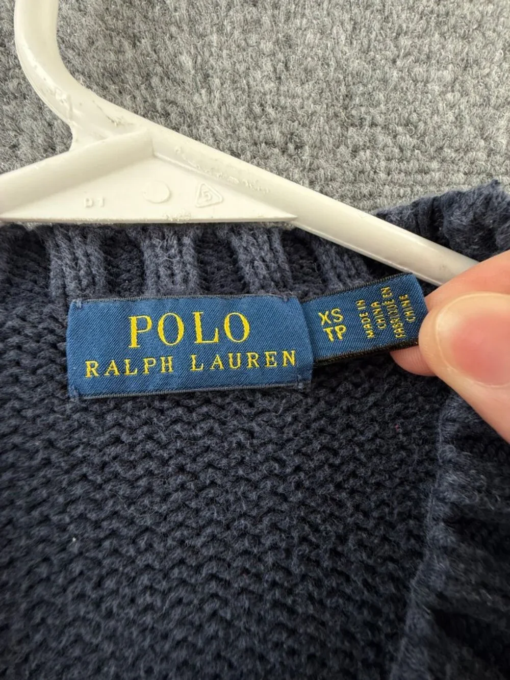 Polo Ralph Lauren XS USA Flag Sweater Navy Blue Embroidered Crew Neck Cotton